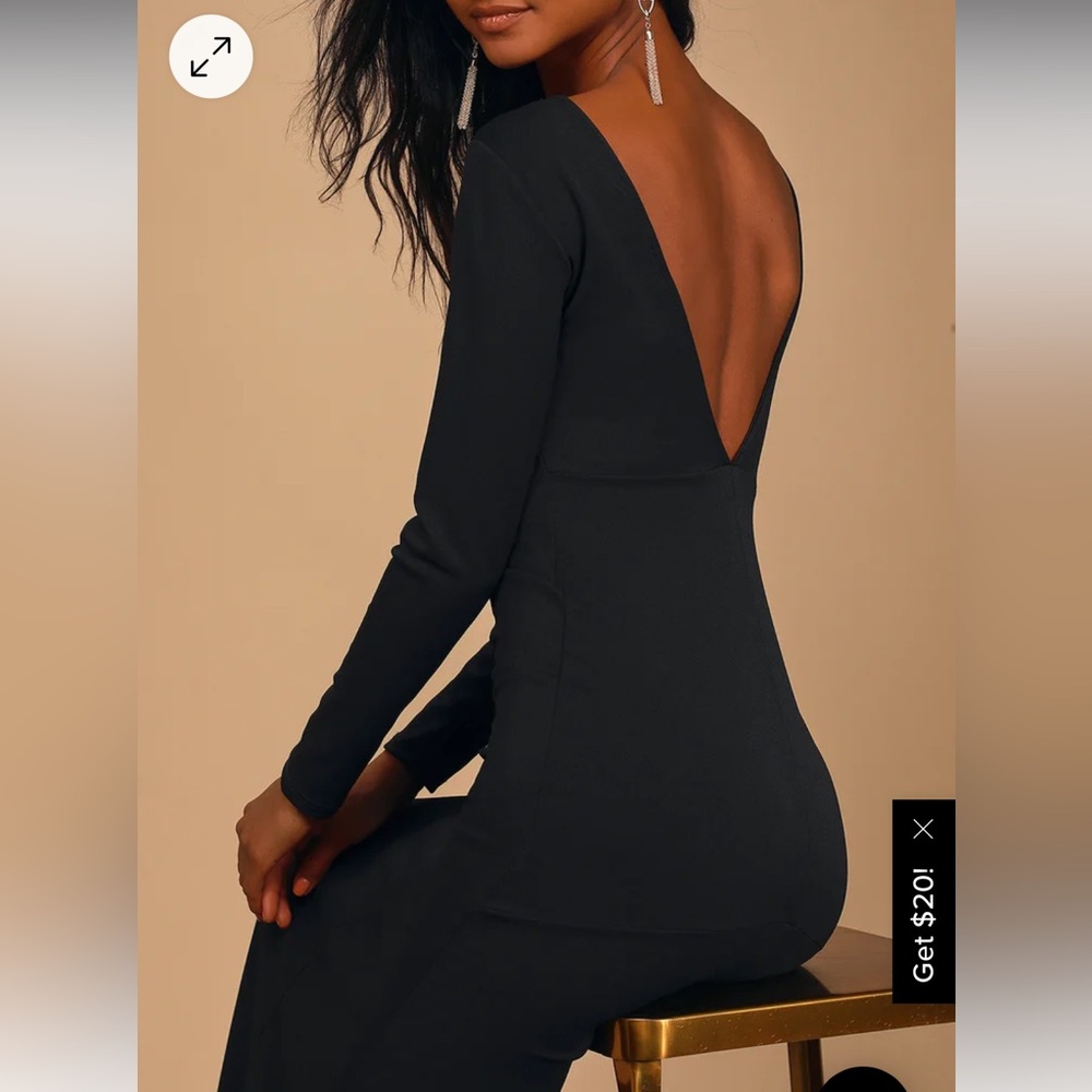 Lulus Wait For Me Black Long Sleeve Maxi Dress